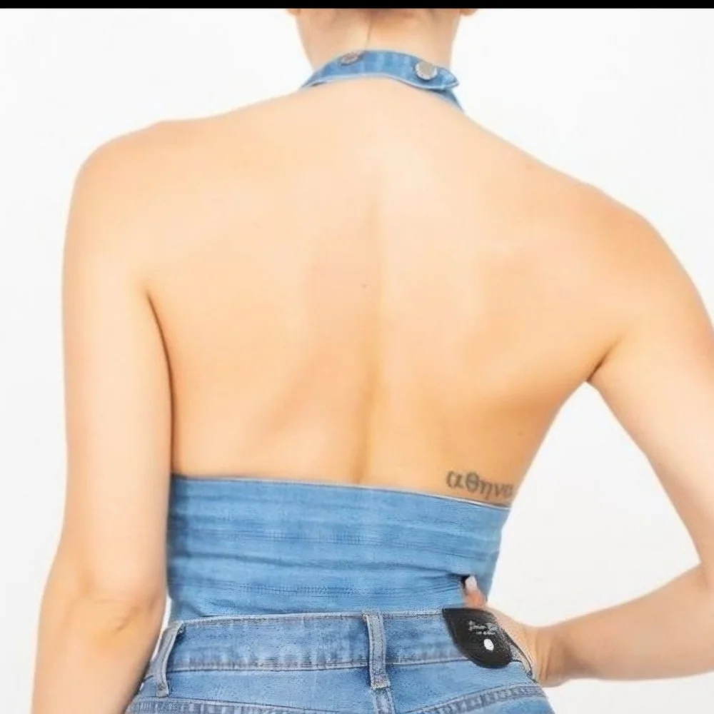 Denim crop top - Picture 1 of 3